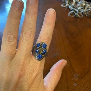 Vintage sterling silver lapis ring
